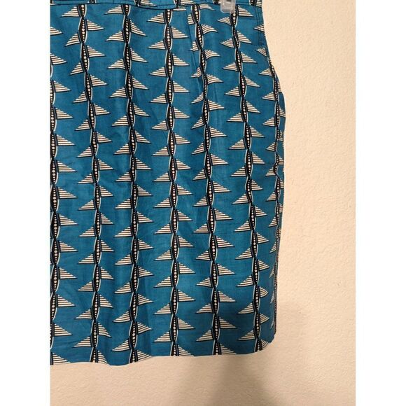 FRANCIS + BENEDICT Vibrant Teal Geometric African Print Cotton Fair Trade Mini M - Picture 9 of 12